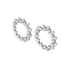 Millenia earrings, Circle, White, Rhodium plated